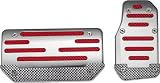 Chrome & Red Insert Pedal Set for Automatics