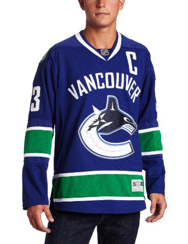NHL Men's Vancouver Canucks #33 Henrik Sedin Reebok Edge Premier Player Jersey (Blue, X-Large)