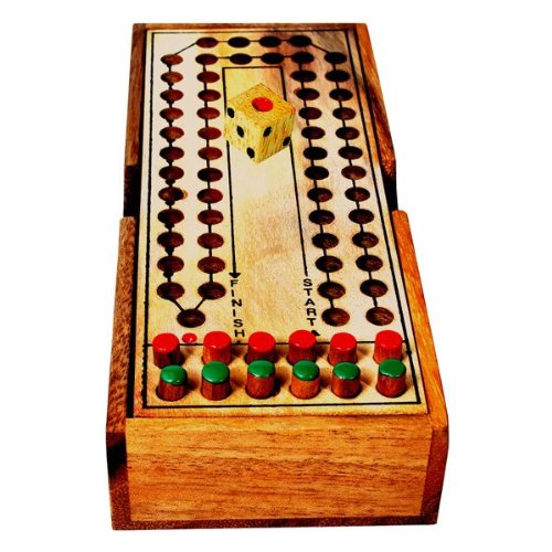 Travel Games Handmade Wood Horse Race Travel Game