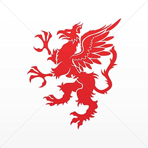 Stickers Decal Griffin Durable Racing Motorbike Waterproof Racing Vehi Red (5 X 4.23 In)