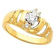 14K Yellow Gold Diamond Engagement Ring - 0.30 Ct.