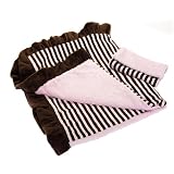 Microfiber Baby Blanket - Brown & Pink Stripe With Paisley