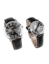 JewelryWe Lovers Fashion Mens Ladies Earl Music Notes Waterproof Couples Wrist Watches