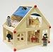 Puppenhaus aus Holz - mit Möbeln, mit Familie!