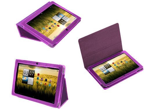 Navitech Purple Governing Premium Leather Flip Carry Cover With Stand For The Acer Aspire ICONIA TAB A200