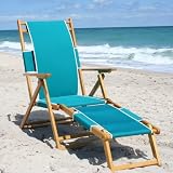 Beach Chair w/ Leg Rest - Orange