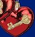 Old World Christmas Romantic Key to My Heart Blown Glass Ornament 30031 Free Box