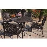 Darlee Nassau Cast Aluminum Outdoor Patio Dining Set With Cushions - 42 Inch Round - Antique Bronze