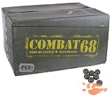PCS Combat 68 Paintballs - 2000 Rounds - Camo Shell / Orange Fill