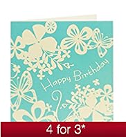 Turquoise Butterflies Birthday Card