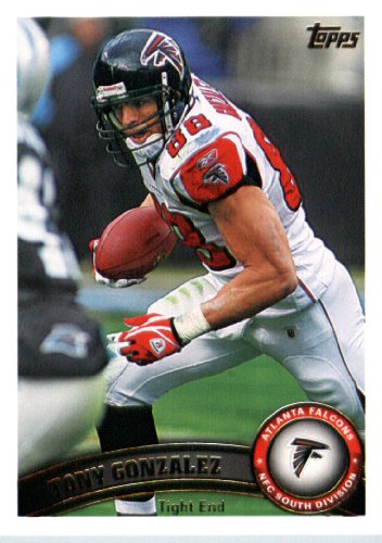 2011 Topps Football Card # 417 Tony Gonzalez - Atlanta Falcons - NFL Trading Card in a Protective Case!