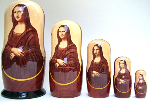 Childrens Toyshop  Toys : Russian Nesting Doll Mona Lisa 5 Pcs / 7 in set #DSCI 0036