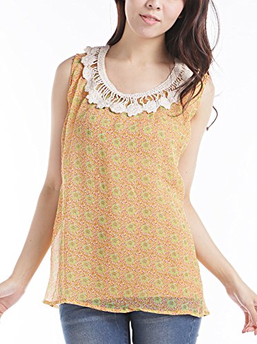 (ディーループ)D-LOOP フラワー プリント シフォン チュニック フリル ドルマン シフォン ワンピース レディース ノースリーブ 花柄 ミニワンピ 春 夏 106049