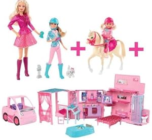 Mattel BMD31 - Barbie Camper 2-in-1, Sister e Pony
