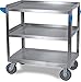 Carlisle UC7032133 Stainless Steel Utility Cart, 700 lbs Capacity, 33" Long x 21" Wide x 36" High, 3 Shelf