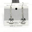 10mm Dice Dangler Earrings, Translucent Clear w/Black
