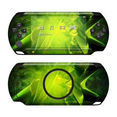 Sony PSP Street Skin für E1000 / E1004 Design Schutzfolie + Wallpaper - Toxic Emerald Green
