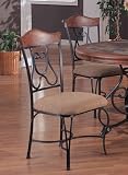 SET OF TWO DINING CHIARS W. ANTIQUE BROAN METAL FINISH
