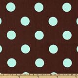 54 Wide Premier Prints Oxygen Dots Brown/French Blue Fabric By The Yard