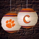 Clemson Tigers Rice Paper 18 Lamp