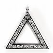 STERLING SILVER MEN'S PENDANT W/CZ 52mm - Triangle
