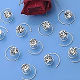 Single Stone Silver Bridal Hair Twists (Pack of 12)