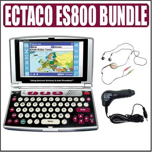 Ectaco ES800 Partner English Spanish Talking Dictionary Audio Phrasebook Plus Accessory Outfit - Ectaco AECTES800K2