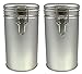 Latching Tea Tin, Tea Canister, Airtight Tea Container, Spice Storage Tins, Stainless Steel Coffee Canister w/ Airtight Latch Rubber Seal, 12 oz (Set of 2) (2)