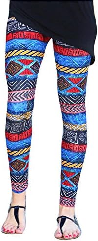 OVERMA Women Skinny Geometric Tribal Printed Stretchy Pants Leggings (XL)
