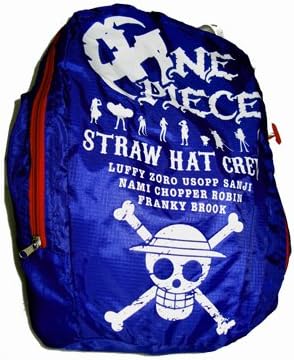 One Piece Backpack Straw Hat Crew Blue School Backpack