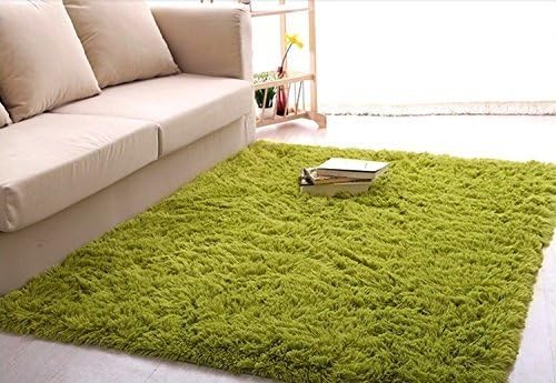 Ultra Soft 4.5 Cm Thick Indoor Morden Area Rugs Pads, New Arrival Fashion Color [Bedroom] [Livingroom] [Sitting-room] [Rugs] [Blanket] [Footcloth] for Home Decorate. Size: 4 Feet X 5 Feet (Grass green) by Forever Lover