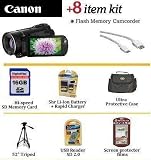 Canon VIXIA HF S21 Flash Memory Camcorder With Essential Vixia Accessory Kit Includes 16MB Memory, 3 Hour Batttery & Rapid Charger, HDMI Cables, Carrying Case + Tripod + More