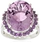 Sterling Silver Pink Amethyst Oval Ring, Size 9