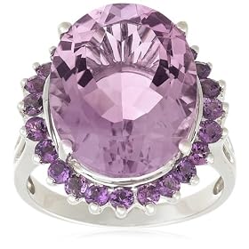 Sterling Silver Pink Amethyst Oval Ring by Amazon.com Collection