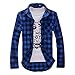 Easy Hot Fashion Casual Classic Men's Plaid Long Sleeve Slim Fit Shirt Top