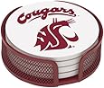 Thirstystone VWS-HA22 Stoneware Drink Coaster Set with Holder, Washington State University