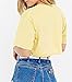 Summerwhisper Women's Cactus Pattern Print Party Fall T-Shirt Crop Top Yellow Medium