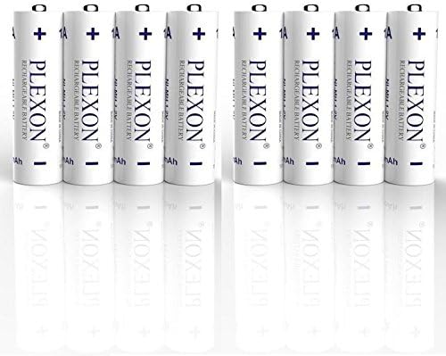 Plexon® AA Rechargeable Batteries 1.2V NI-MH (8-Pack)