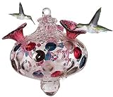 Platinum Charisma Blown Czech Glass Hummingbird Feeder by Bird Brain