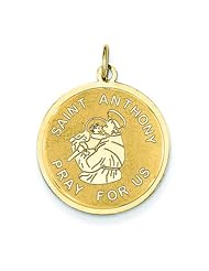 14K Yellow Gold Saint Anthony Charm Pendant Jewelry