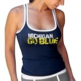Michigan Wolverines Ladies Navy Blue Vintage Tank Top