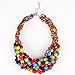 Twist Torsade Layers Colorful Ball Beaded Bib Choker Collar Necklace Earrings