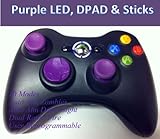 10 Modes! Purple D-pad, Thumb Sticks, Led! Black Xbox 360 Modded Rapid Fire Wireless Controller