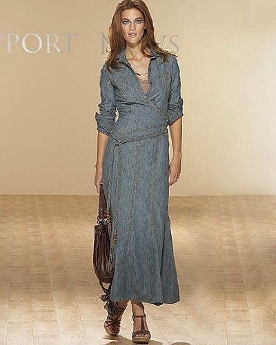 Newport News Denim Surplice Dress by Jeanology