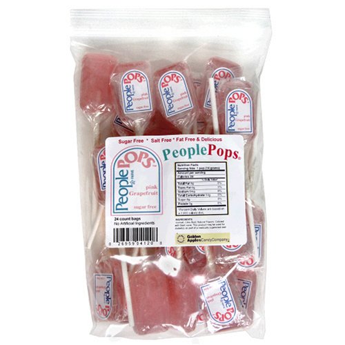People Pops Pink Grapefruit, Sugar Free, 24-Count Packages (Pack of 2) by Sugar-Free Candy