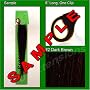 #2 Dark Brown, 6 Inch Sample of Clip on in Human Hair Extensions Set