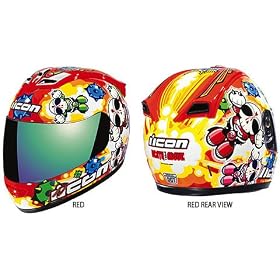 Icon Death From Above Men's Mainframe Sports Bike Motorcycle Helmet - Color: Red, Size: X-Large