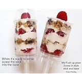 SupaCute Desserts Push up Pop Containers Screw in Stick and Base Perfect As Confetti Poppers, Party Favors and Cake Push Pops Set of 24 Piece, Round