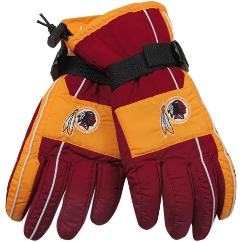 Reebok Washington Redskins Burgundy-Gold Color Block Nylon Gloves (XX-Large)