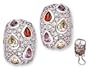CZ Big Tear Colored Stones Set Into A Dome Style Earring - JewelryWeb